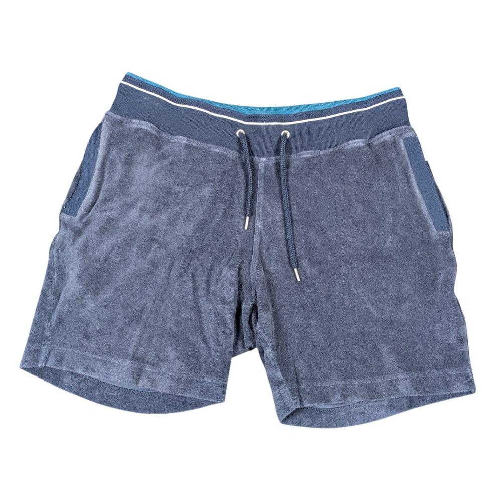 Orlebar Brown Mens Terry Cloth Towelling Shorts Navy Blue Medium Portugal